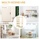 image 7 of HOMCOM Bamboo Coat Rack w/ Hooks Hanging Rail and Storage Shelf for Entryway