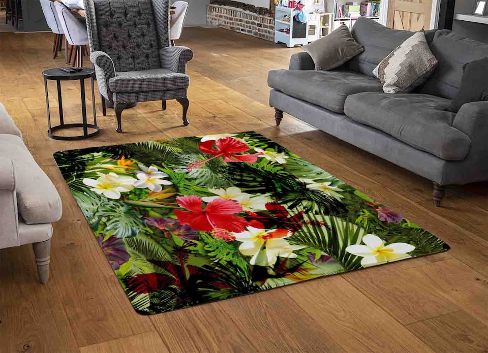 image 1 of Tropical Foliage Rug | Multi