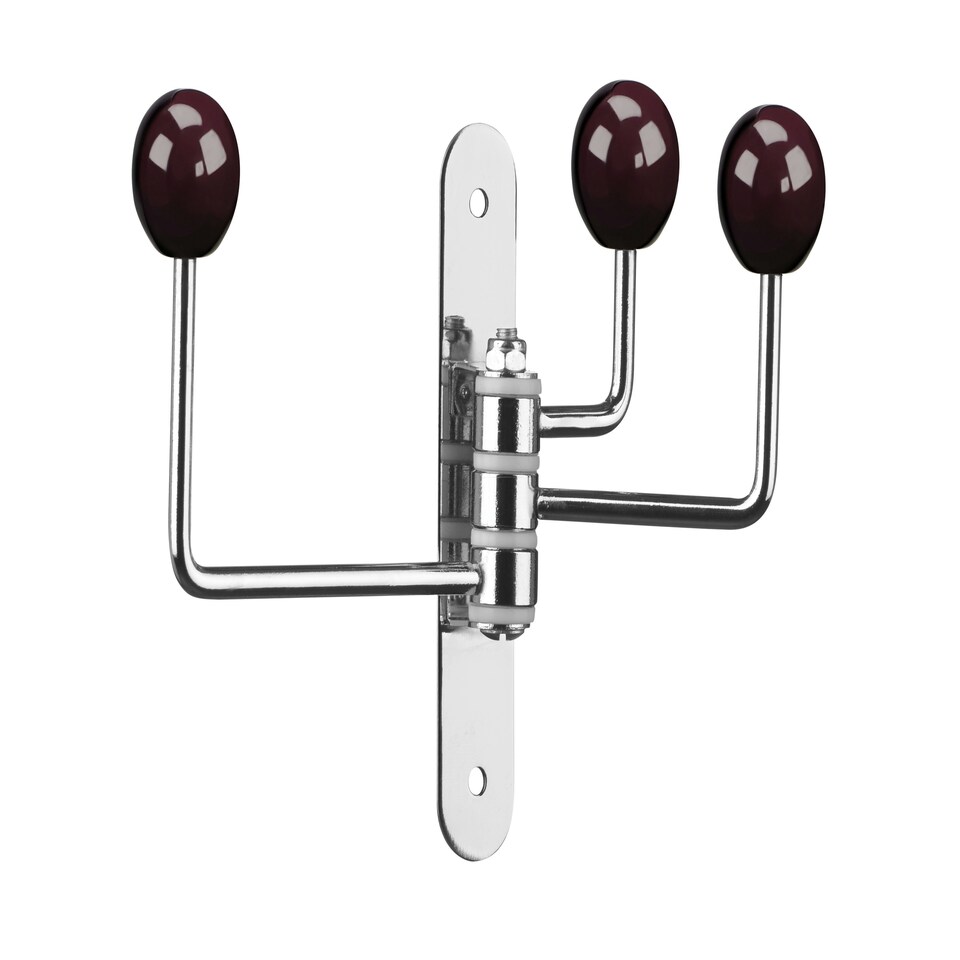 image 1 of Purple Ceramic Balls 3 Hook Wall Hanger