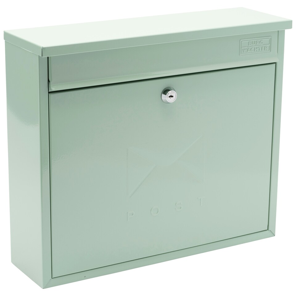 image 1 of Burg-Wachter Elegance Wall Mounted Galvanised Stell Lockable Weatherproof Ppost Box - 36x31x11cm Green | Chartwell Green