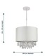 image 8 of First Choice Lighting Set of 2 300mm Cream Faux Silk Ceiling Adjustable Flush Shade with Chrome Inner and Clear Droplets Chrome | Cream