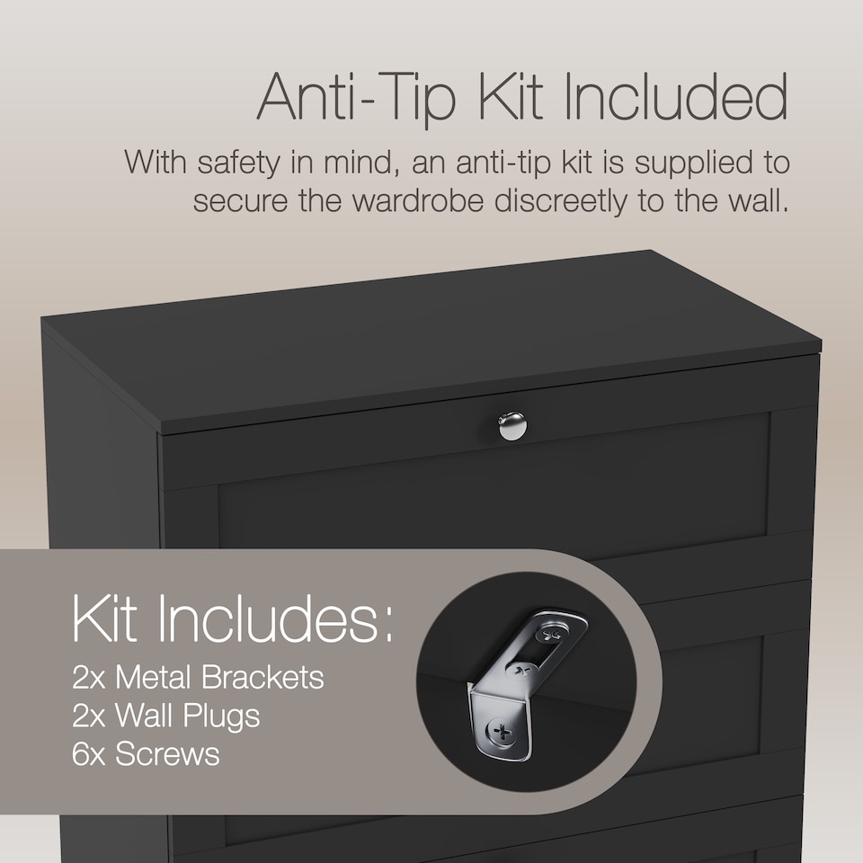 image 1 of Vida Designs Altino Black 4 Drawer Chest Storage Unit - H: 99cm x W: 65cm x D: 36cm