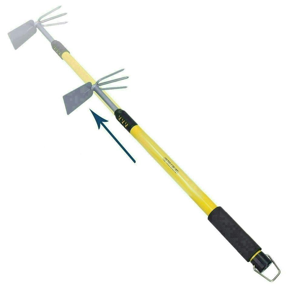 image 1 of Telescopic Extending Garden Cultivator Weeder 62 - 90cm Double Head Hoe Fork