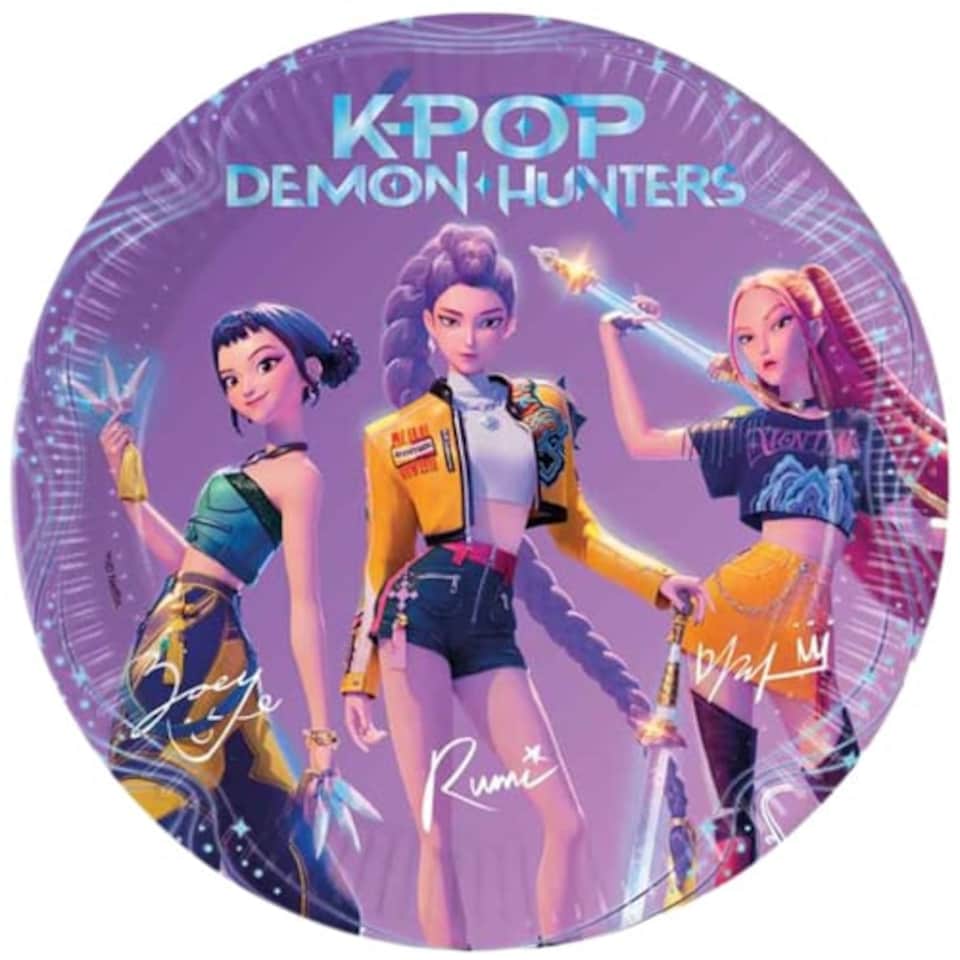 image 1 of K-Pop Demon Hunters Round Paper Plates 23cm - Pack of 8