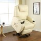image 4 of Cinemo Single Motor Rise Recliner Bonded Leather Heat & Massage Chair (Cream)