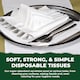image 8 of ECONX White 2 Ply 4 Fold Paper Napkins Tissue Serviettes for Birthdays Weddings Parties Pack of 1000