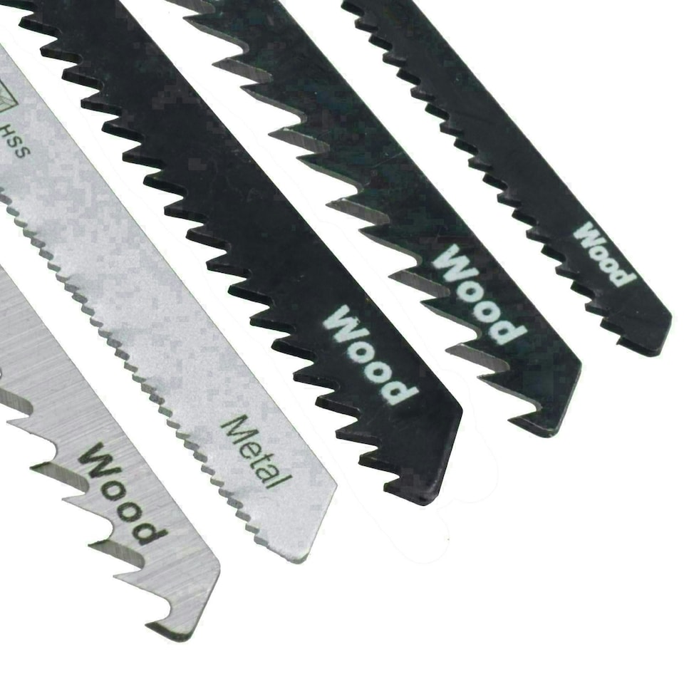 image 1 of 40pc T Shank Fitting Jigsaw Cutting Blades Set For Plastic Wood Metal HCS Blade