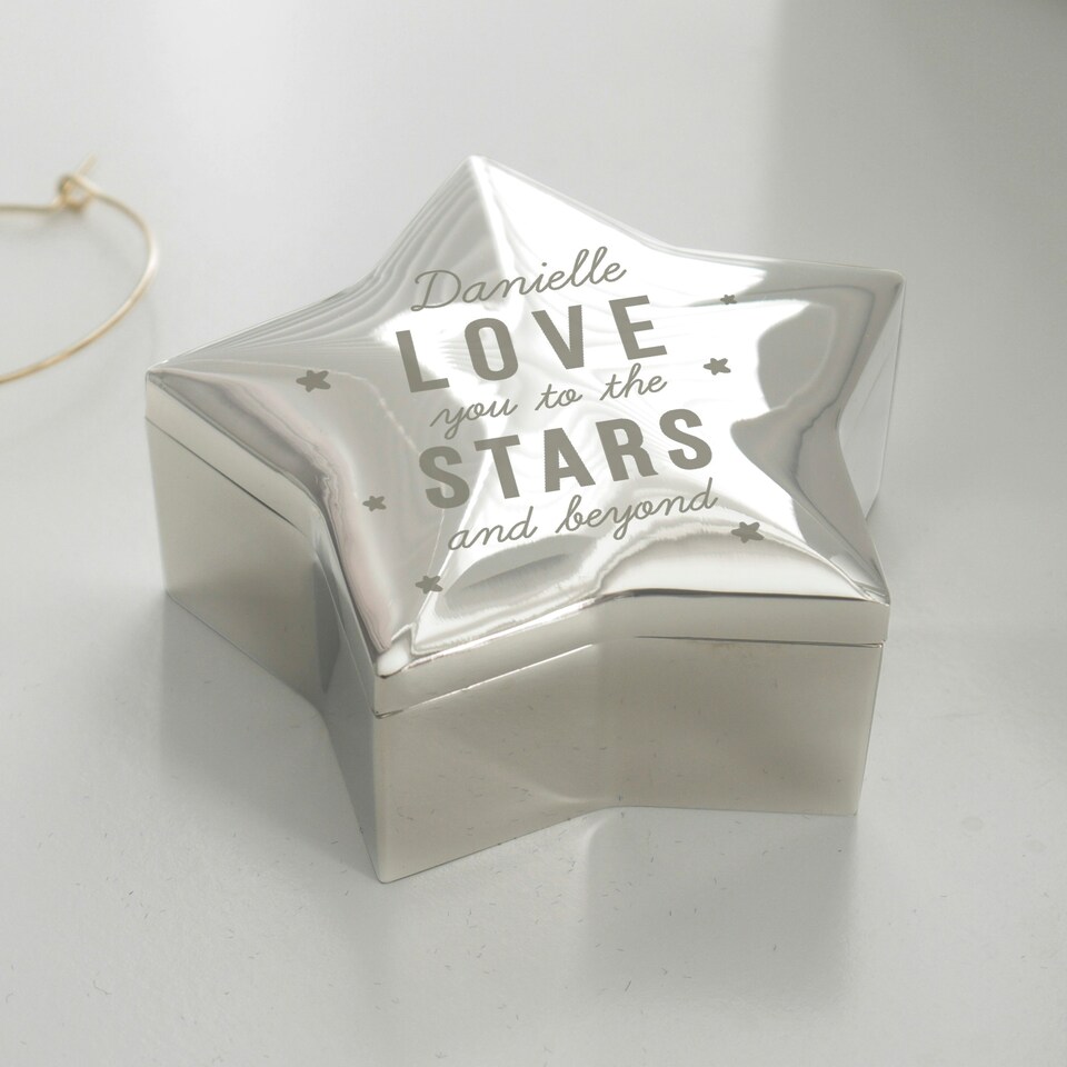 image 1 of Personalised Love You To The Stars Star Trinket Box
