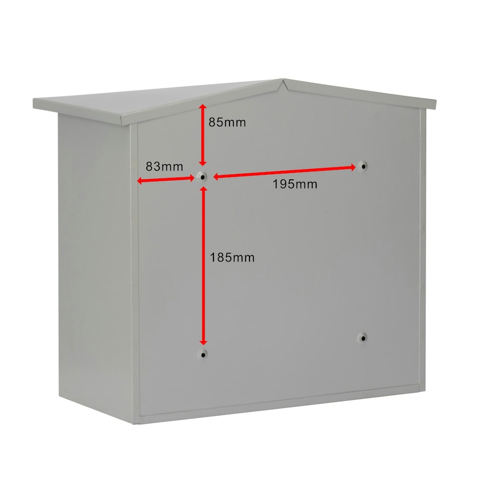 image 1 of Burg-Wachter Mersey Large Wall Mounted Galvanised Steel Post Box - 36x35x20cm Silver