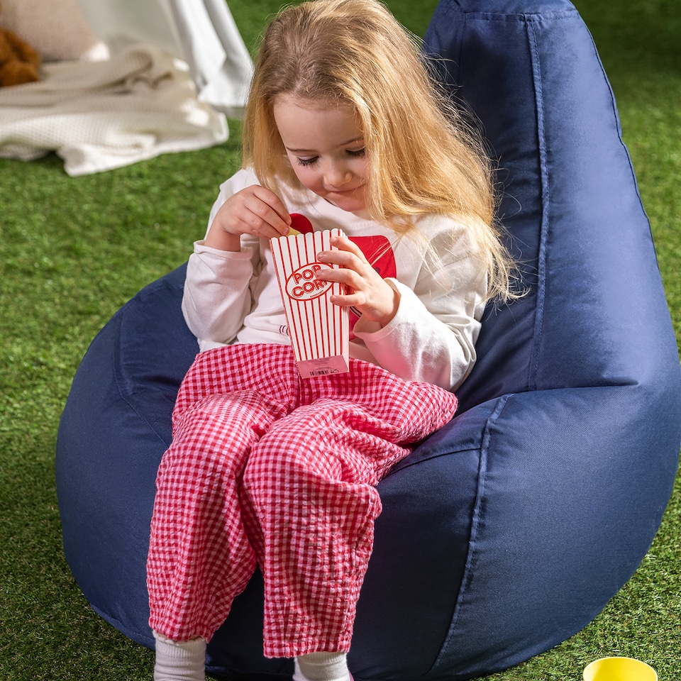 image 1 of icon Kids Recliner Beanbag Indoor and Outdoor Navy Blue Set of 2