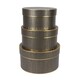 image 2 of Round Grey Hat Boxes with Gold Trim - Pack of 3