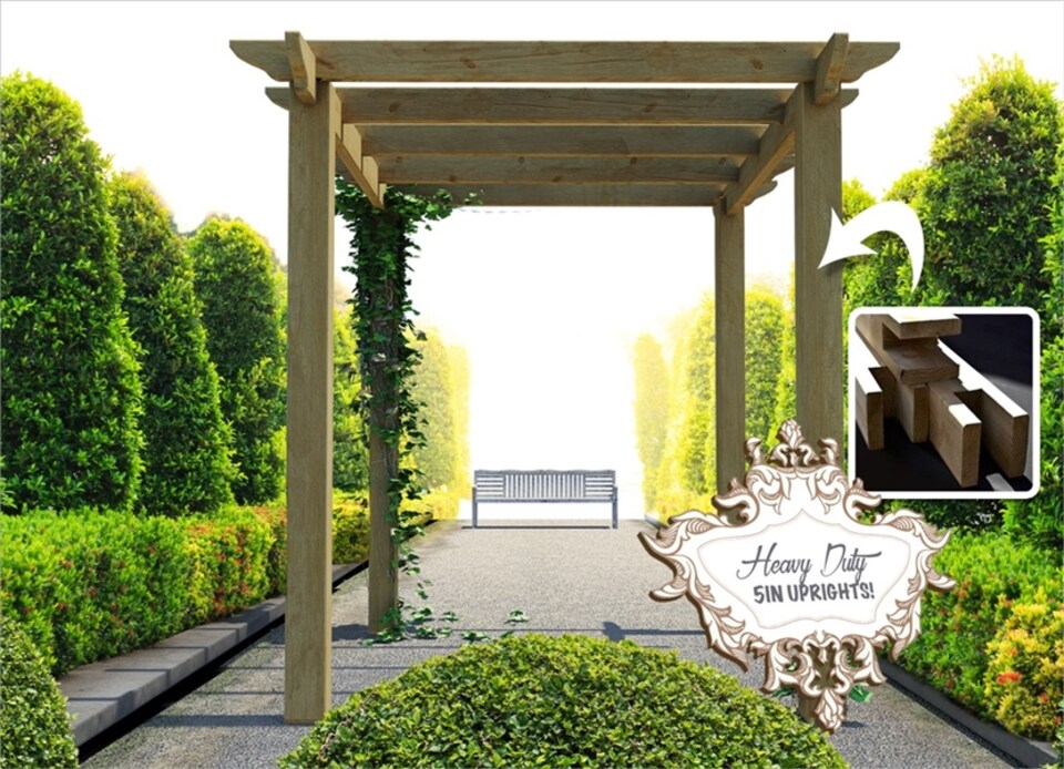 image 1 of eDecks HD Royal Walkway Pergola Extra Wide, Bolt Down Anchors 2.1m - 4.8 x 2.4m