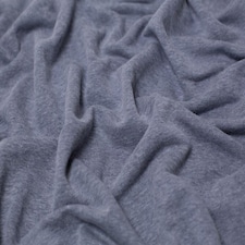 Minerva Core Range Blue Melange Polycotton Fleece Back Sweatshirt Stretch Knit Fabric for Dressmaking, 150cm / 59" Wide - per metre