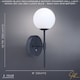 image 5 of Matt Black Wireless Rechargeable Touch Dimmable Wall Light with Opal White Shade | Black