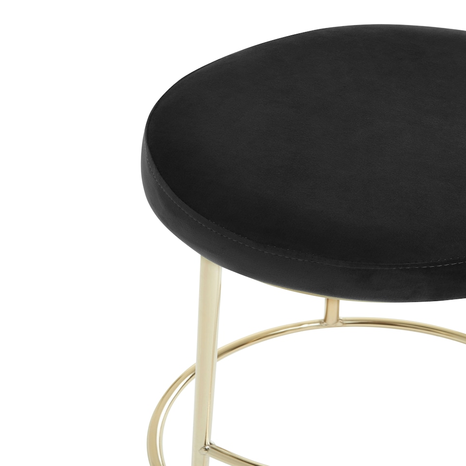 image 1 of Interiors by Premier Manhattan Black Velvet Bar Stool