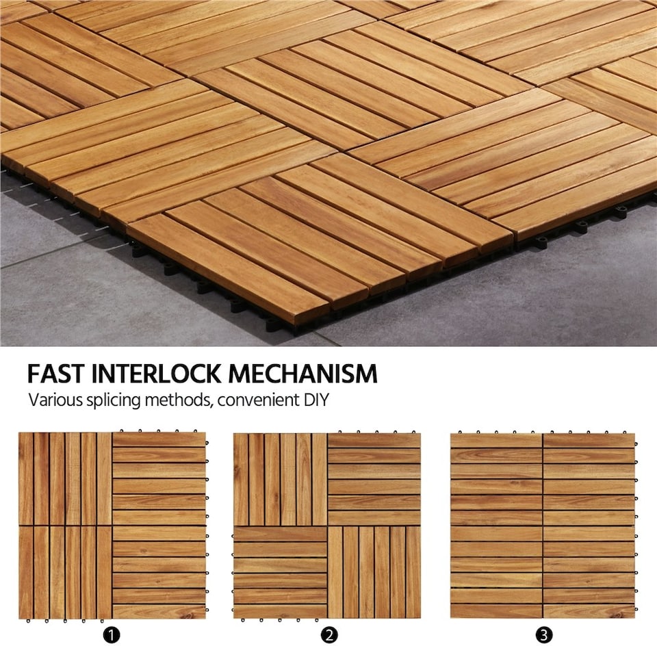image 1 of Yaheetech Pack of 27 Wood Flooring Tiles Wood