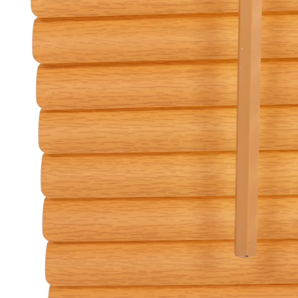 image 1 of 100 x 150cm PVC Teak Wood Effect Home Office Venetian Window Blinds with Fixings | Brown
