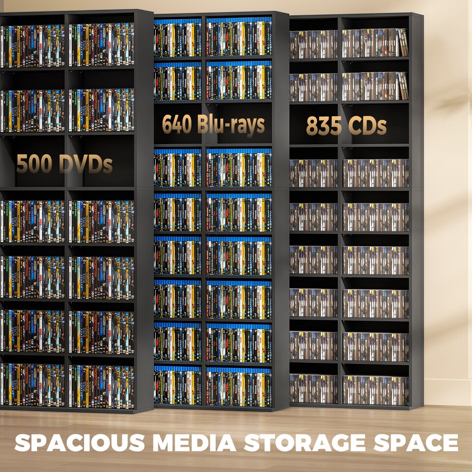 image 1 of HOMCOM 835 CD/500 DVD Storage Unit, Blu-ray Media Storage Shelf