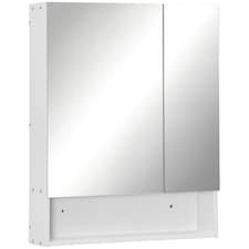 kleankin Wall Mount Medicine Cabinet with Mirror and Adjustable Shelf, White White