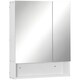image 1 of kleankin Wall Mount Medicine Cabinet with Mirror and Adjustable Shelf, White White
