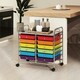 image 5 of COSTWAY 12 Drawers Utility Cart Storage Rolling Multi-color
