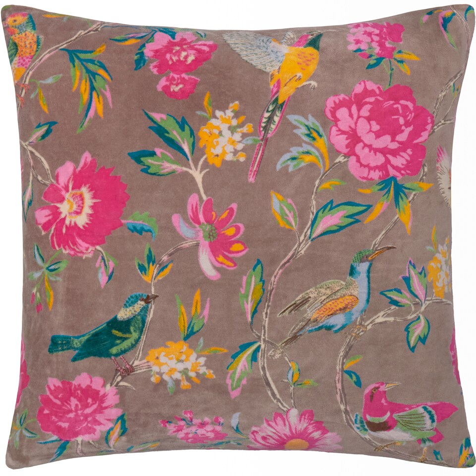 image 1 of Wylder Aviary Cotton Velvet Cushion