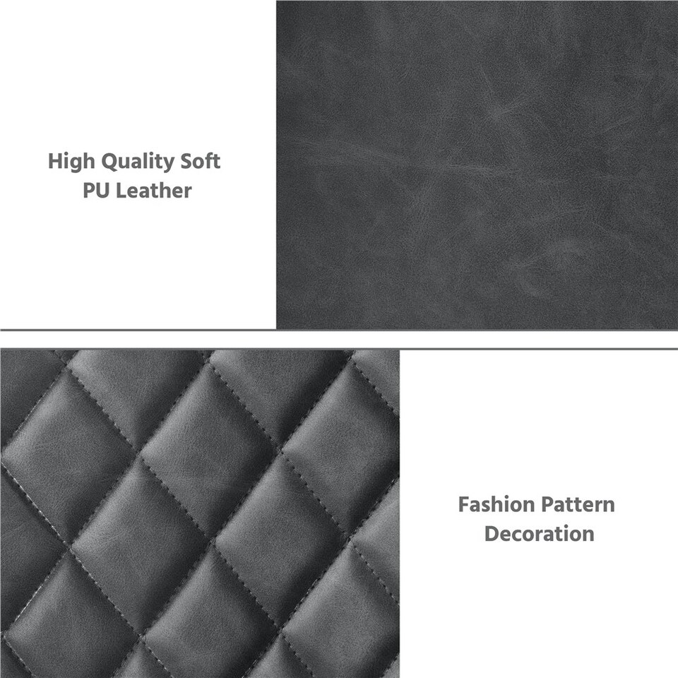 image 1 of Yaheetech Set of 2 PU Leather Dining Chairs with Metal Legs Grey | Dark Grey