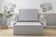 image 1 of Sloomy Vienna Silver Plush Bed Frame With Mattress With 50" Upholstered Headboard 2'6 Small Single