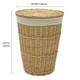 image 5 of JVL Hand Woven Acacia Round Laundry Willow Basket with Lid, Honey Finish Brown