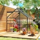 image 2 of Outsunny Polycarbonate Walk-in Garden Greenhouse w/ Sliding Door Grey | Grey | Grey, Clear | 1