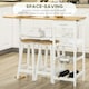 image 5 of HOMCOM 3 Piece Bar Table Set with Drawer, Basket and Rack White