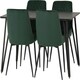 image 5 of Marlow Dining Set with Avery Chairs Black | Black Marble/Grey