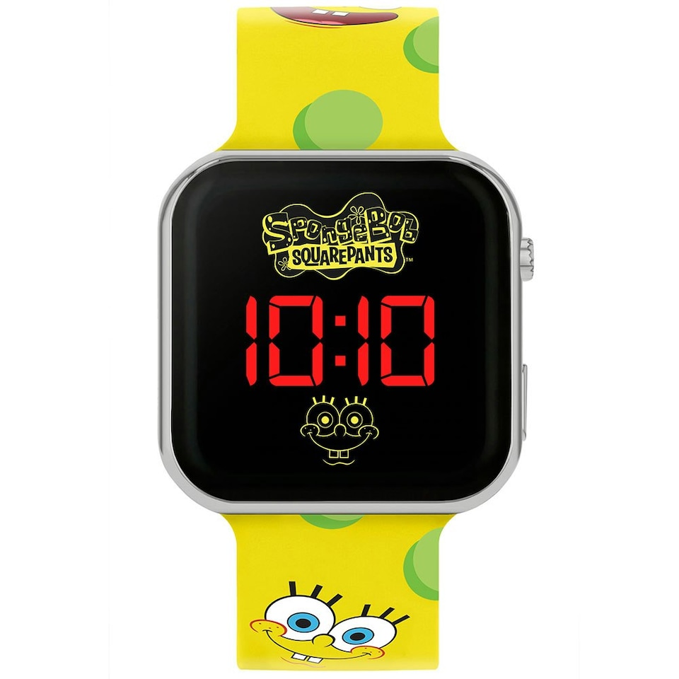 image 1 of SpongeBob SquarePants Childrens/Kids LED Digital Watch - Yellow/Green/Black - One Size