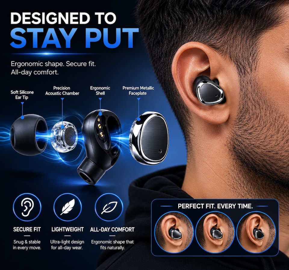 image 1 of Krane & Bauer Hurricane Wireless In-Ear Headphones, Black