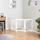 image 6 of PawHut Wooden Freestanding Pet Gate 4 Panels Foldable Dog Safety Fence White