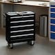 image 2 of Tool Chest - with wheels, 5 drawers, central locking system Black | Black