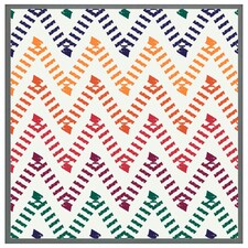 Freehand horizontal zigzag and chevron stripes (Picutre Frame) Grey | XS