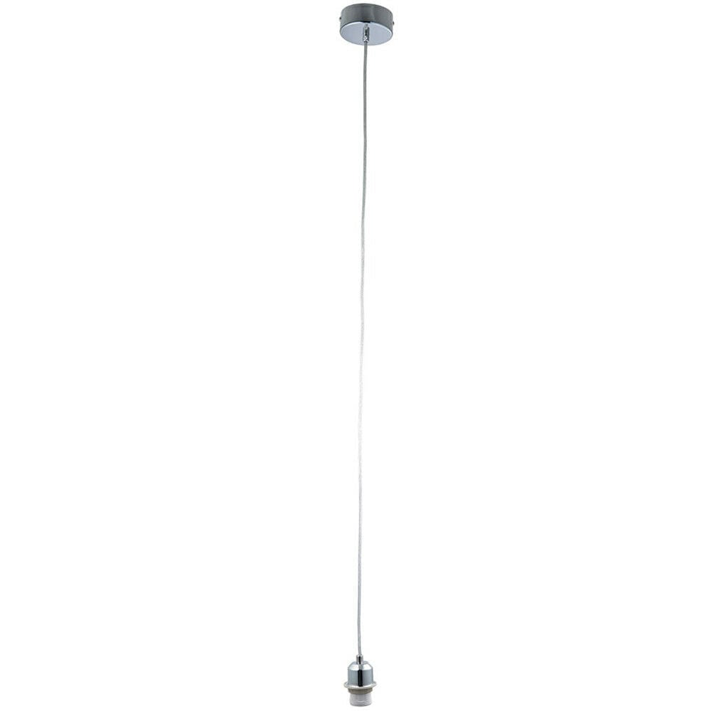 Loops Hanging Ceiling Pendant Light CHROME Long Cable Lamp Shade Bulb Holder & Rose