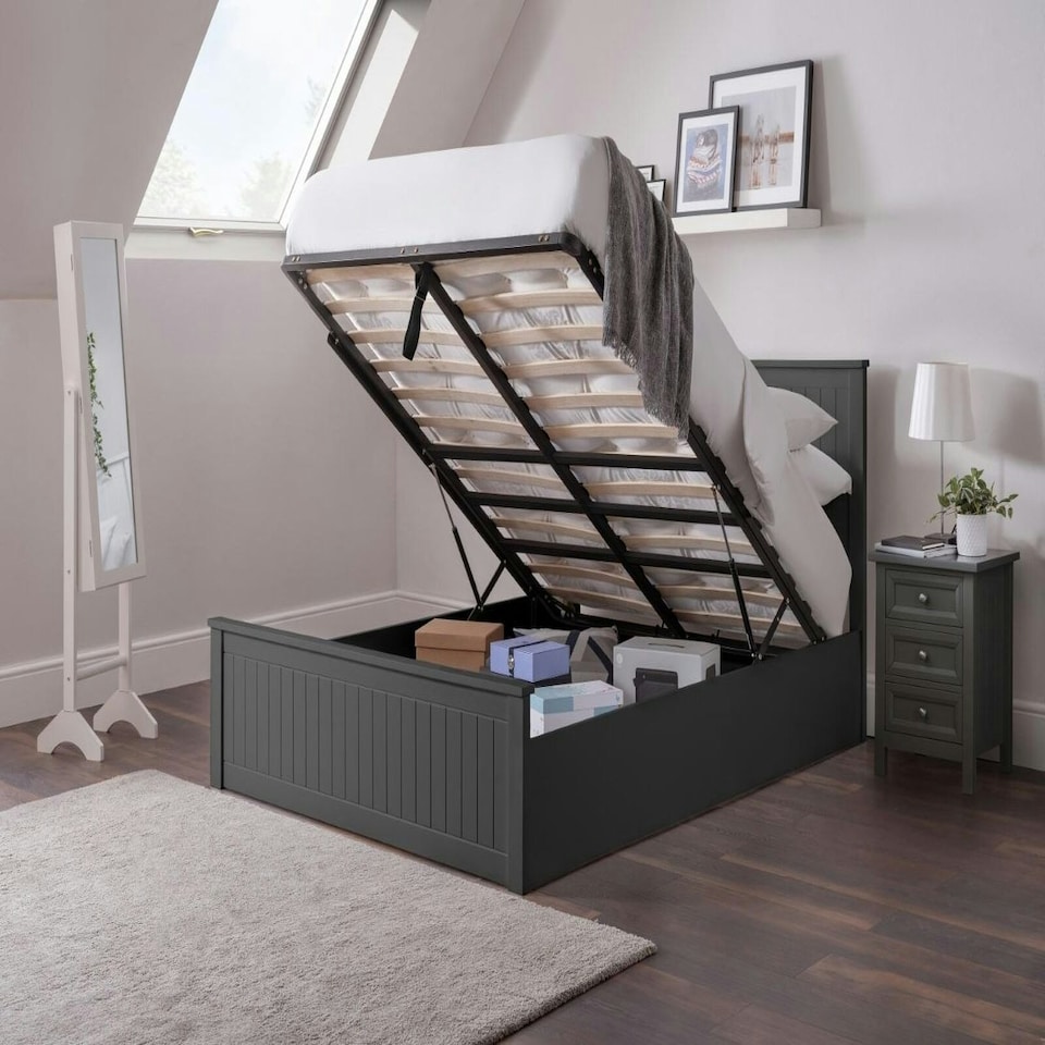 image 1 of New England Anthracite Ottoman Bed - King 5ft (150cm)