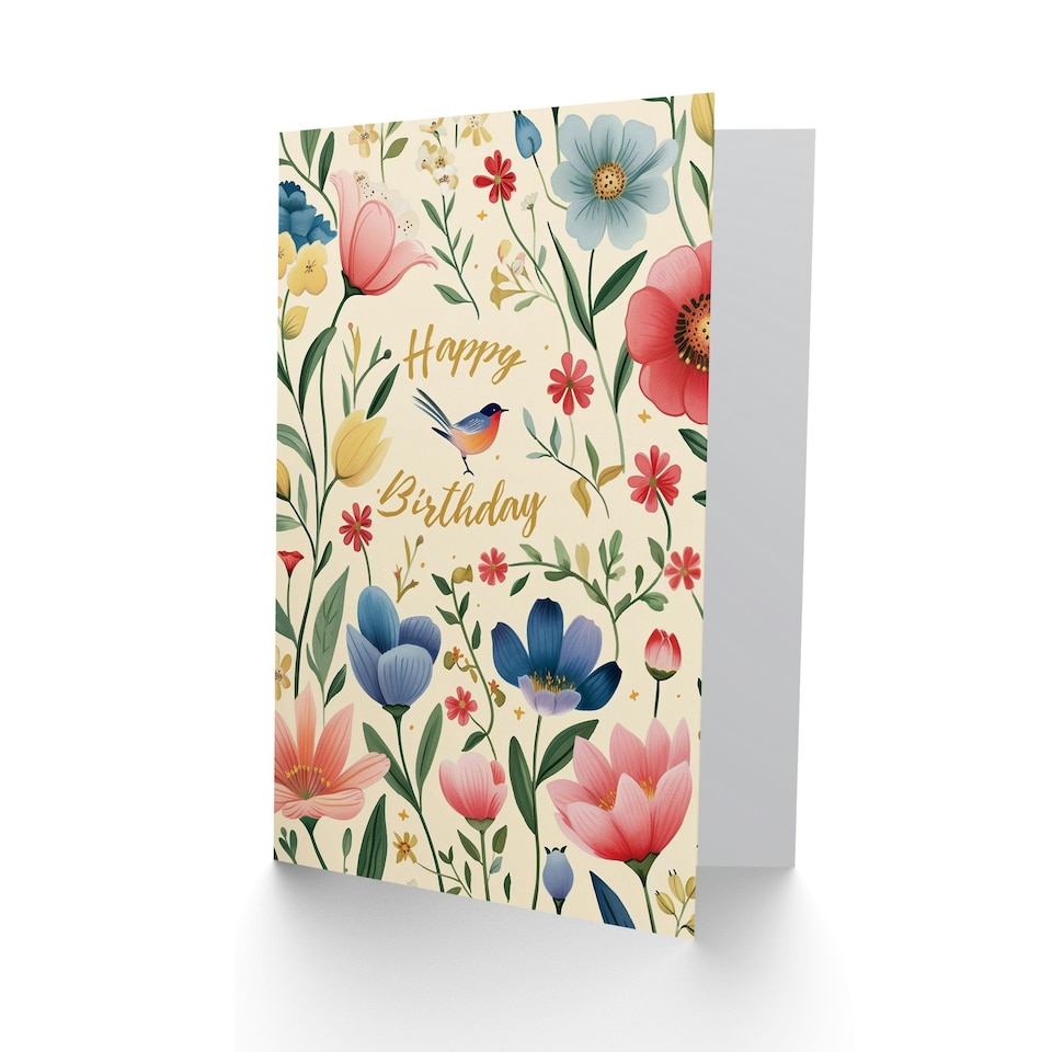 image 1 of Flower Floral Pattern Botanical Illustration Her Birthday Card