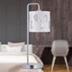 image 6 of Set of 2 Arched Table Lamps with White Fern Shades | Chrome | White | Large | 2