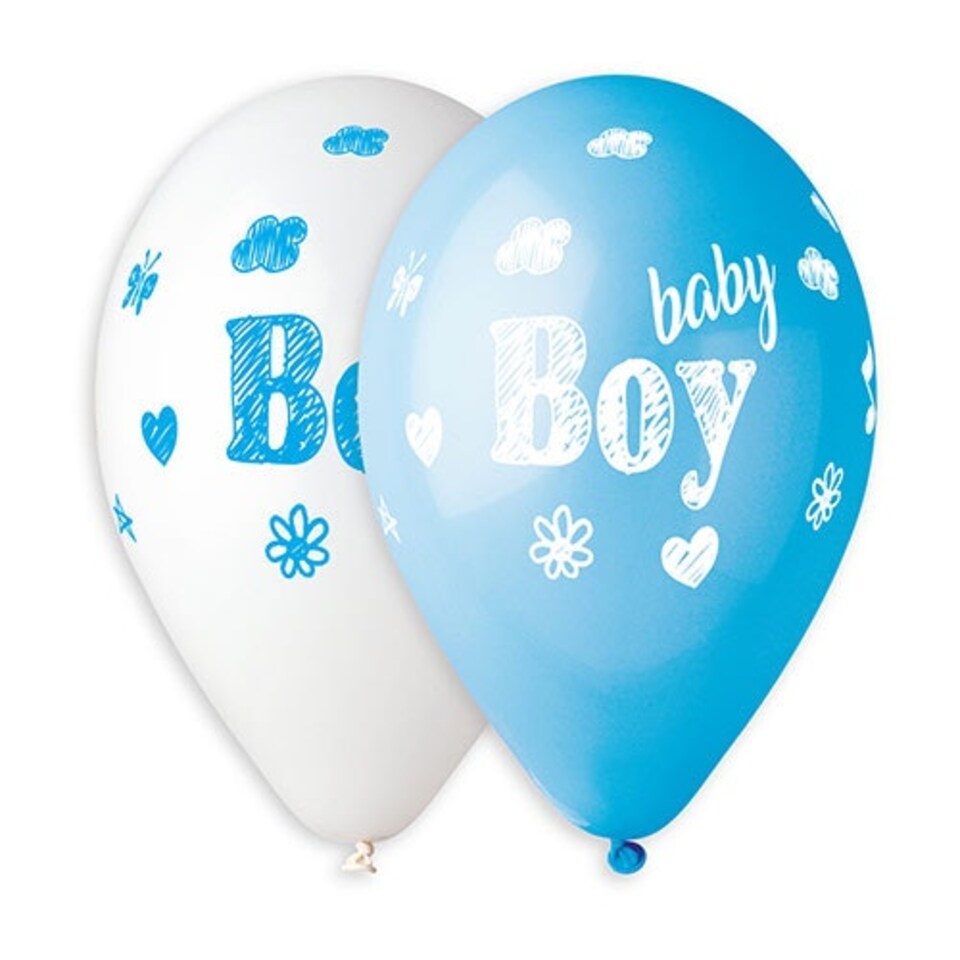 image 1 of Baby Boy Latex Balloons 33cm / 13 in - Pack of 6