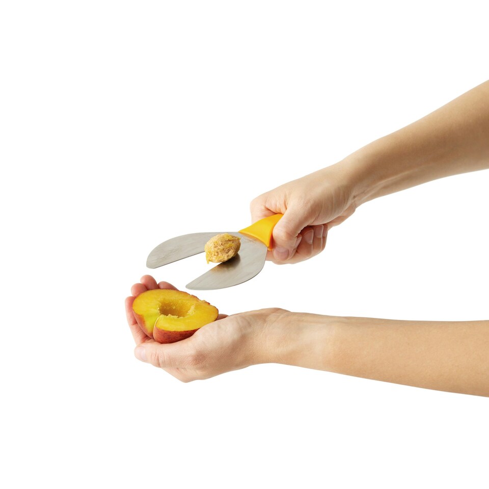 image 1 of Chef'n Peachster Peach Pitter Stainless Steel Comfortable Grip