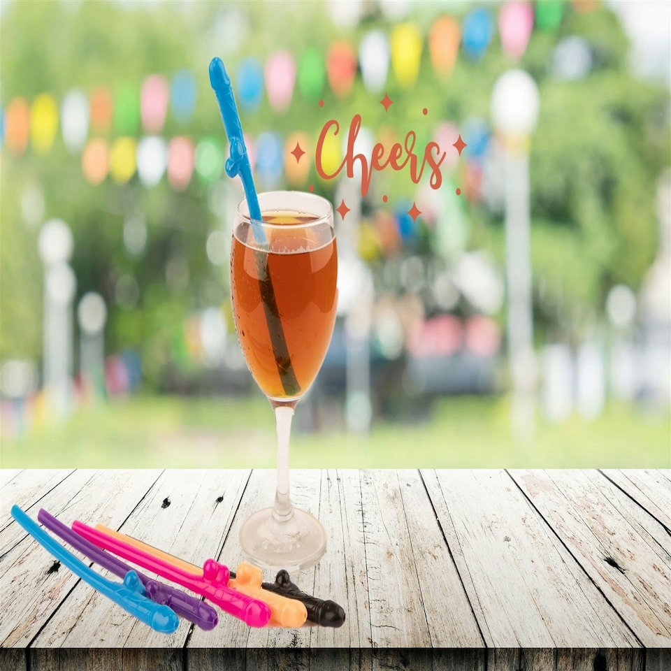 image 1 of 10PC Hen Party Willy Glow in Dark Straws Classy Team Bride to Be Drink Accessories Novelty Wedding Décor