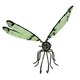 image 2 of Glass Wing Glow in the Dark Dragonfly Pot Hanger Garden Home Ornament