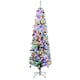 image 1 of HOMCOM 6' Artificial Christmas Tree with Flocked Tips, LED Lights, Decoration