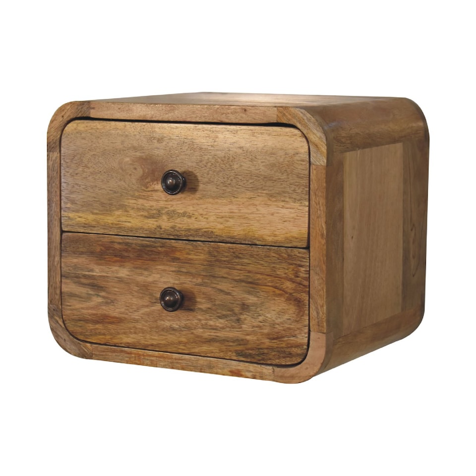 image 1 of Artisan Furniture Mini Curve Oakish Floating Bedside