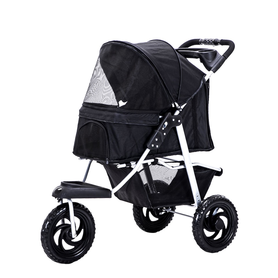image 1 of Skylos Pet Stroller Pram Dog Carrier Trailer Strollers 3 Wheels Foldable