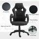 image 7 of Vinsetto Gaming Chair Faux Leather Swivel Computer Racing Gamer Desk Chair for Home Office with Wheels, Black