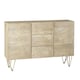 image 1 of Light Gold Extra Large Sideboard 3 Drawers And 2 Doors - Solid Mango Wood - L40 x W160 x H85 cm | Brown